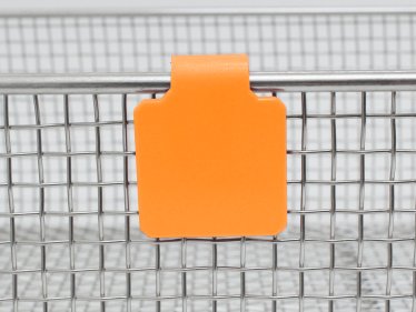 Zawieszka syntetyczna 30x30 mm z klipsem, do tac i koszy