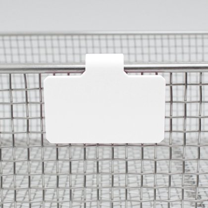 Zawieszka syntetyczna 55x30 mm z klipsem, do tac i koszy